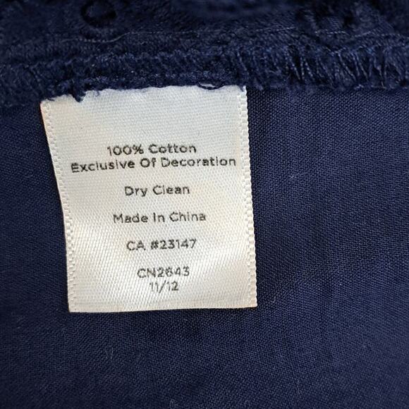 Talbots Navy Blue flower lace beaded pencil skirt size 10 - Picture 5 of 5